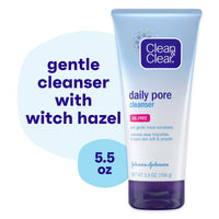 (2 pack) Clean & Clear Daily Pore Facial Cleanser for Acne-Prone Skin, 5 fl. oz