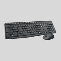 Logitech® MK235 Wireless Straight Full-Size Keyboard  Mouse, Black