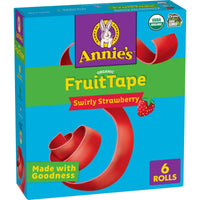 (5 pack) Annie's Organic Fruit Tape, Swirly Strawberry, Organic Fruit Flavored Snacks, 6 Rolls