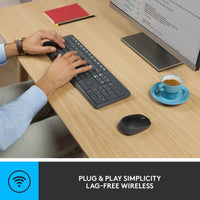 Logitech® MK235 Wireless Straight Full-Size Keyboard  Mouse, Black